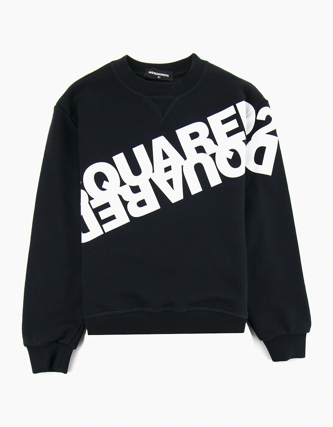Dsquared2 Kids Mirrored Logo Crewneck Sweatshirt Black