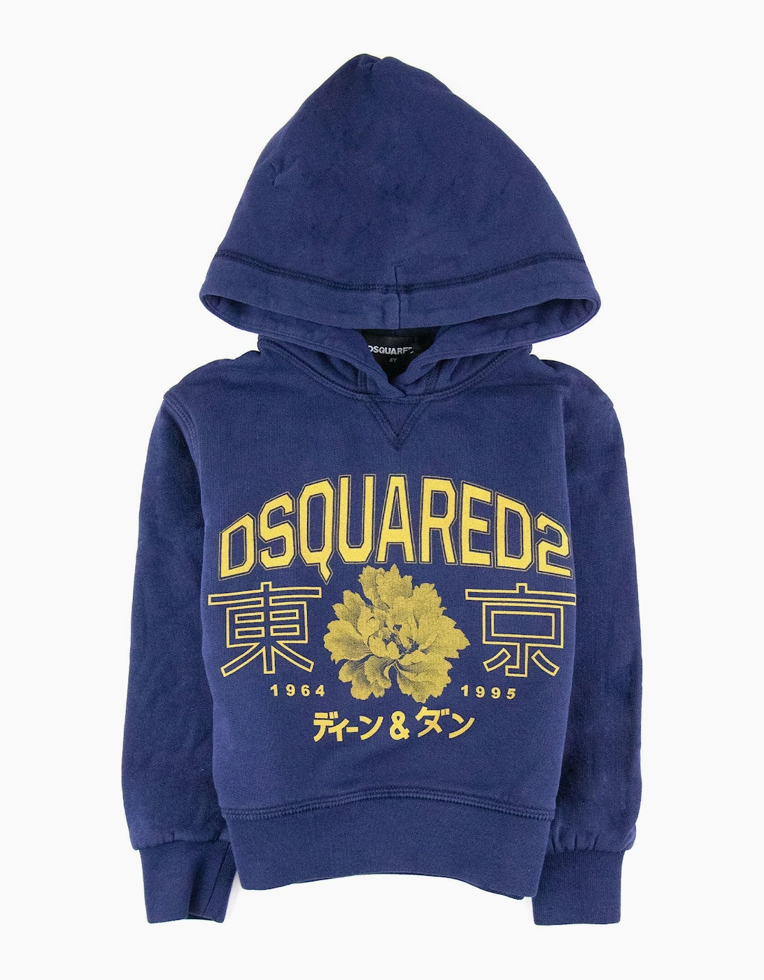 Dsquared2 Kids Logo Print Hooded Sweatshirt Blue