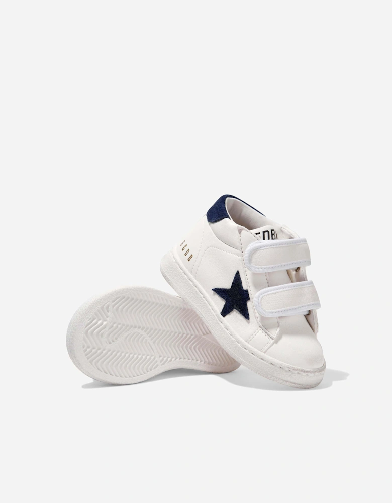 Golden Goose Kids June Leather Star Trainers in White
