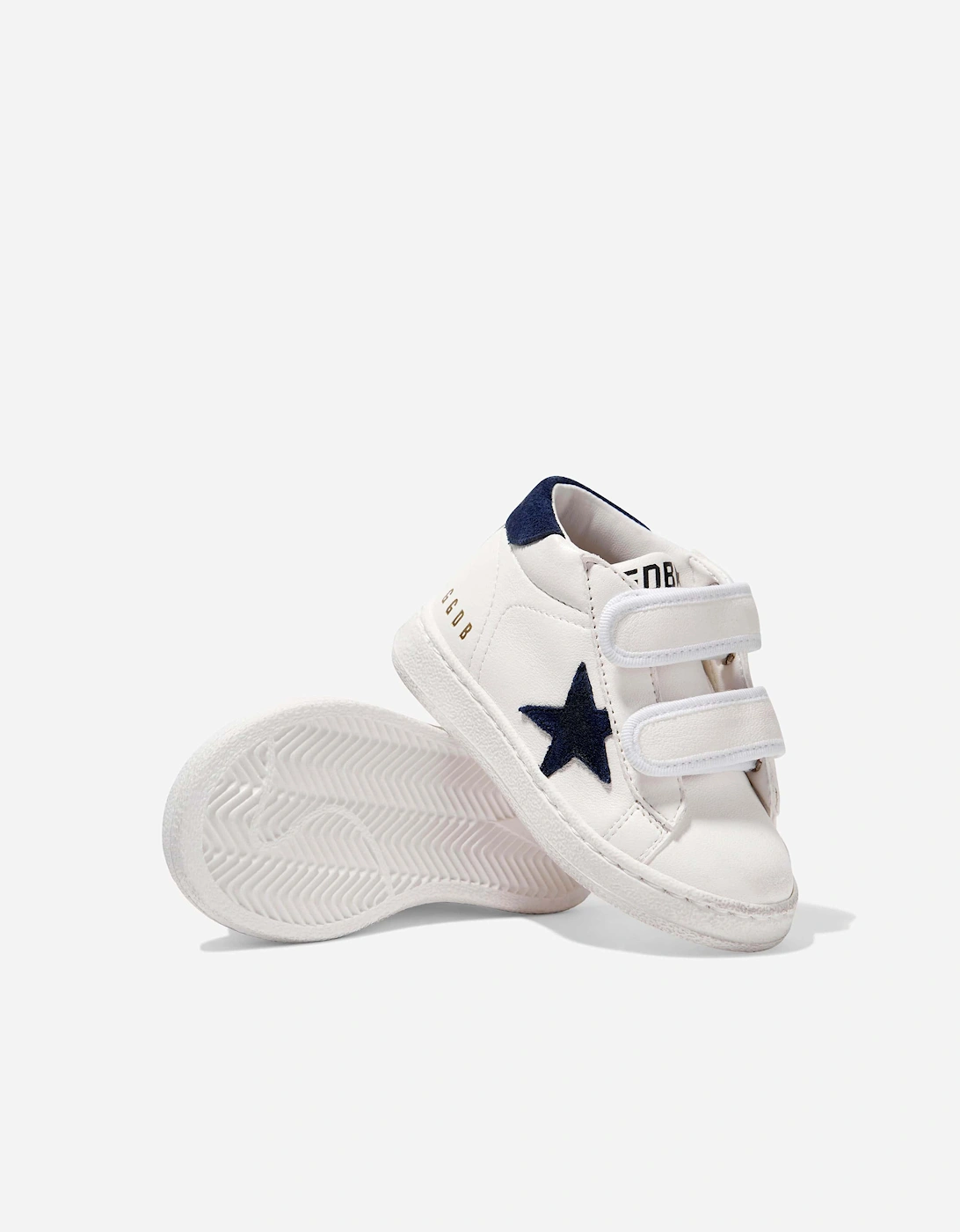 Golden Goose Kids June Leather Star Trainers in White