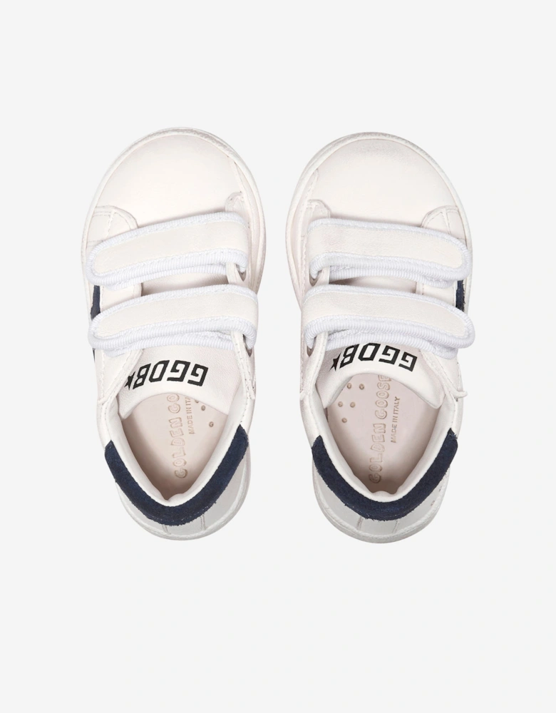Golden Goose Kids June Leather Star Trainers in White