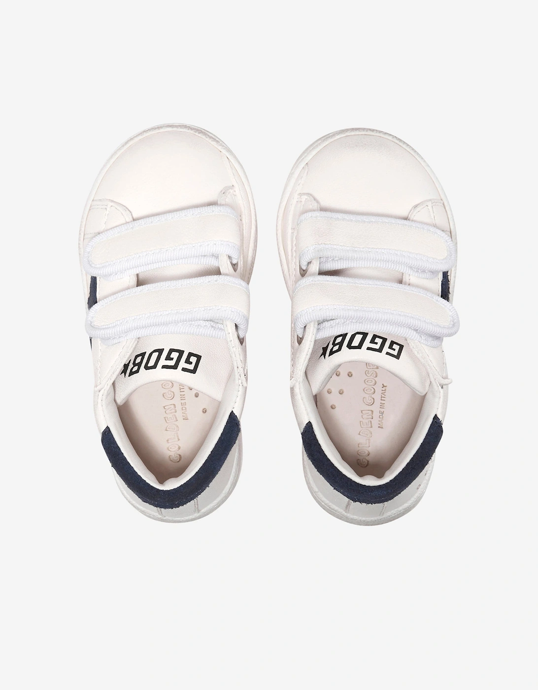 Golden Goose Kids June Leather Star Trainers in White