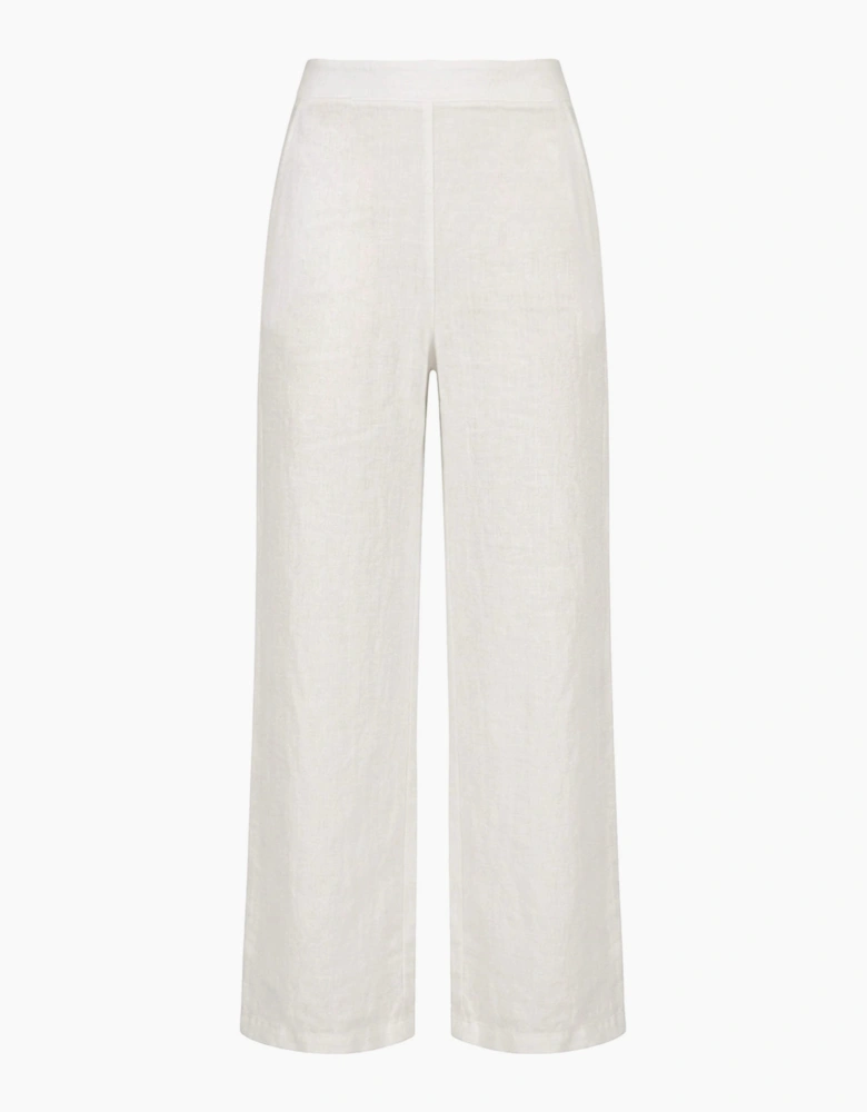 Relaxed White Linen Trousers