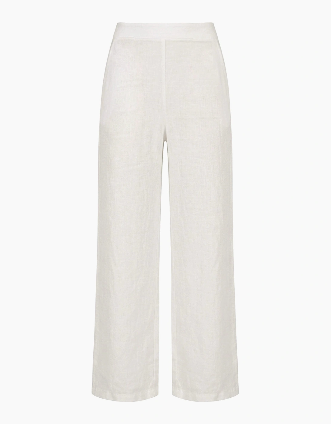 Relaxed White Linen Trousers