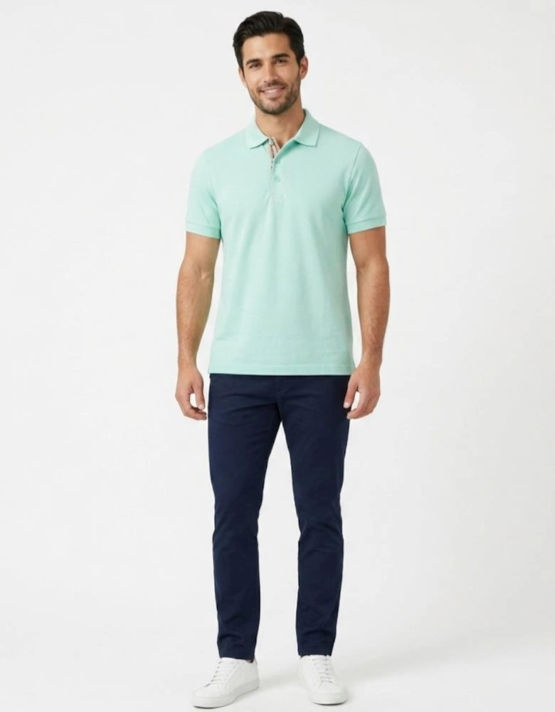 Burberry Check Logo Polo Mint