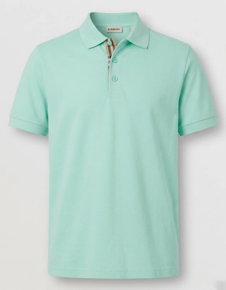Burberry Check Logo Polo Mint