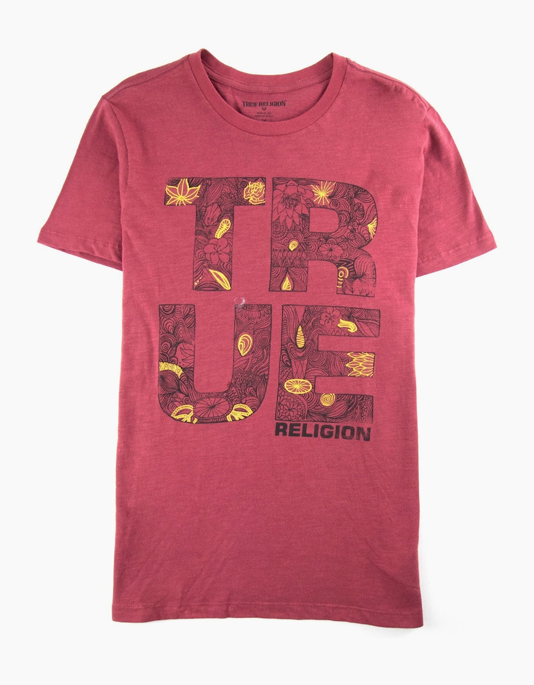 True Religion Skinny Lines S/s T Shirt Oxblood