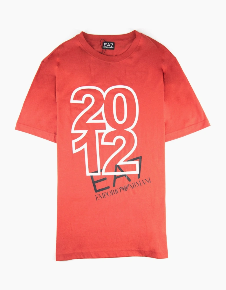 Ea7 Graph Crewneck T Shirt Red