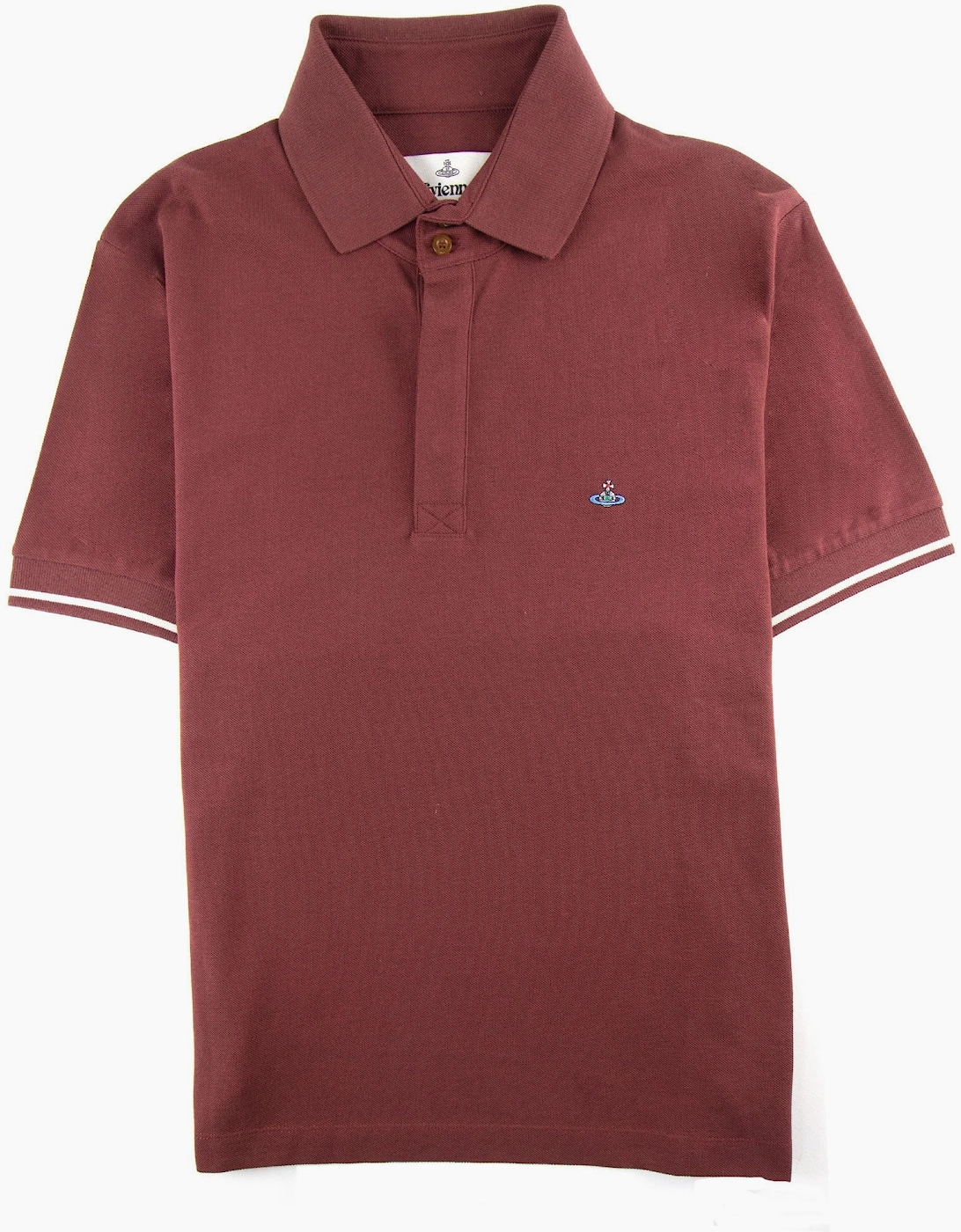 Vivienne Westwood Piquet Overlock Polo Burgundy
