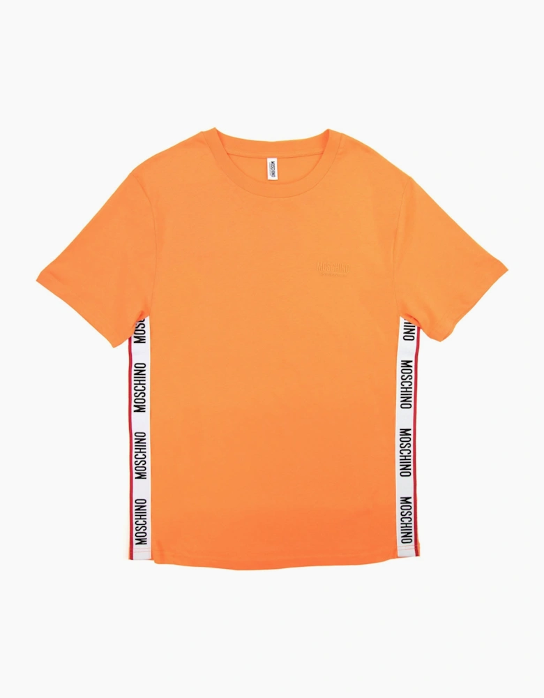 Moschino Underwear Chest Logo Tape T Shirt Orange 0035