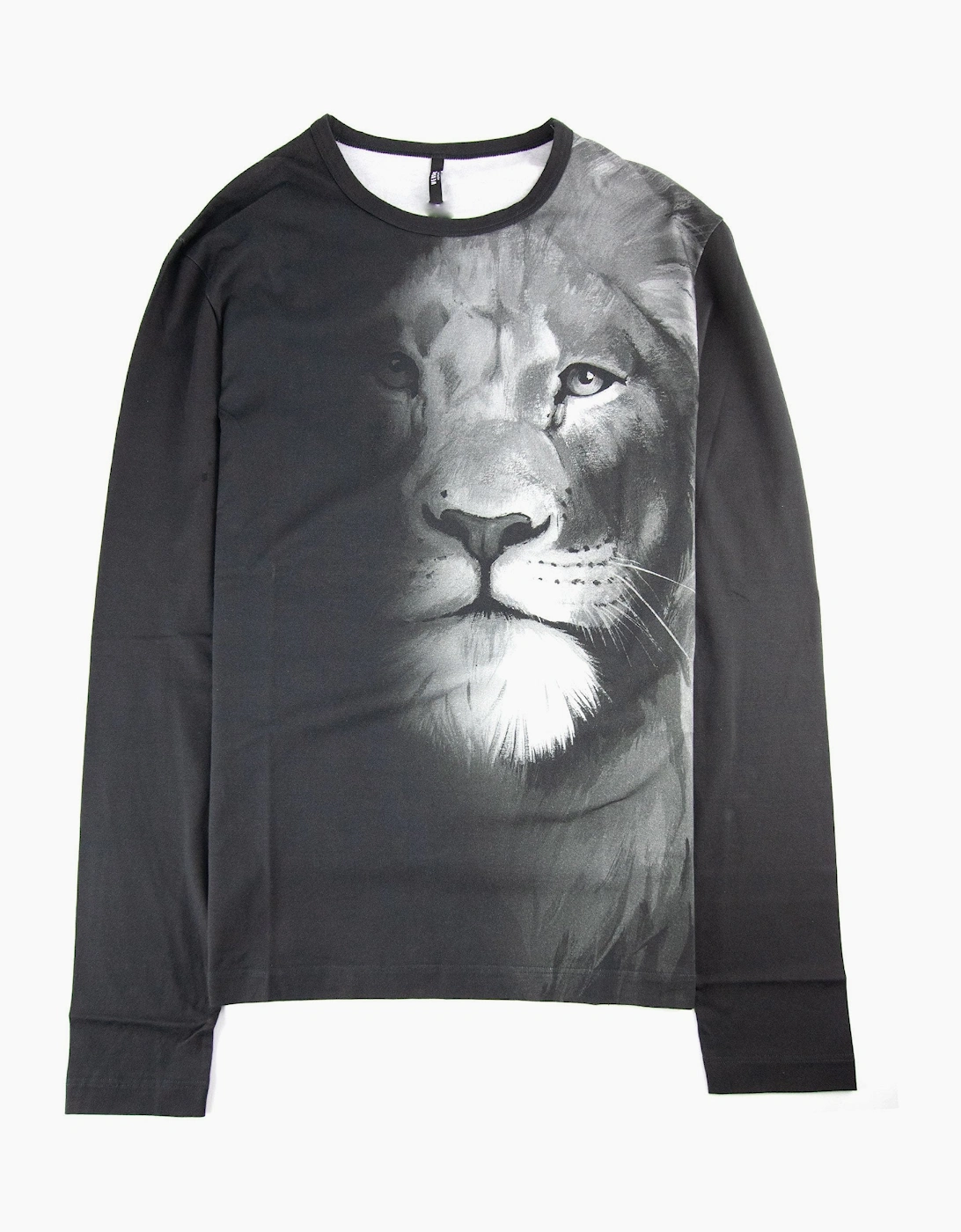 Versace Versus Lion Fade L/s Crewneck T Shirt Black, 3 of 2