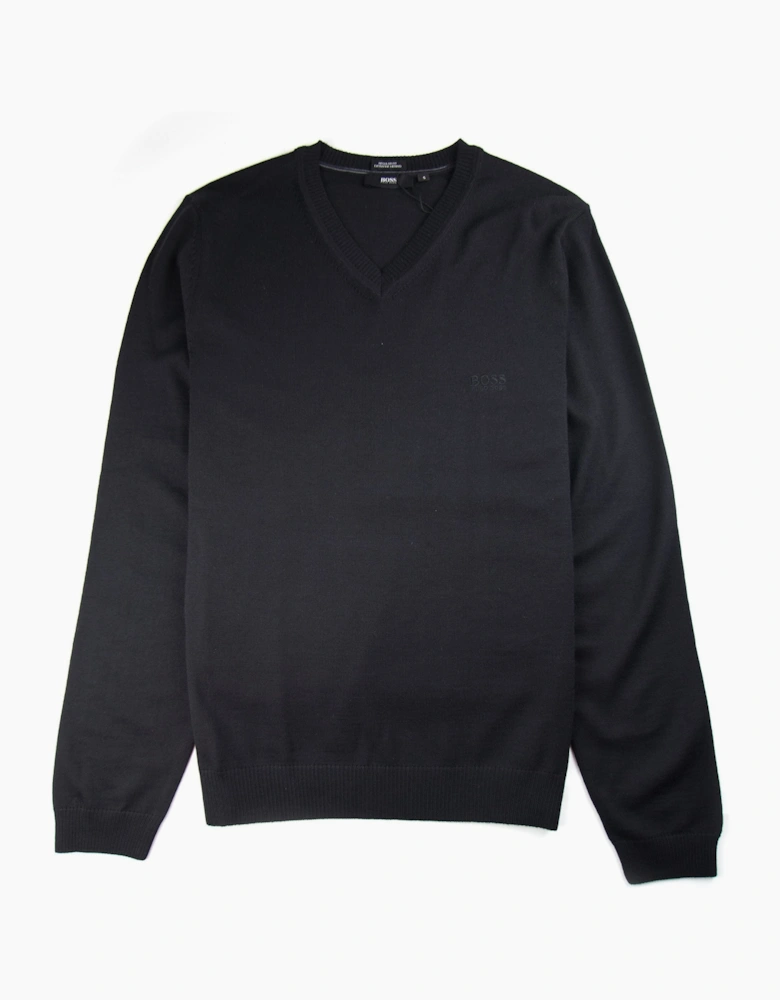 Hugo Boss Bargritte-B V Neck Knitted Jumper Black
