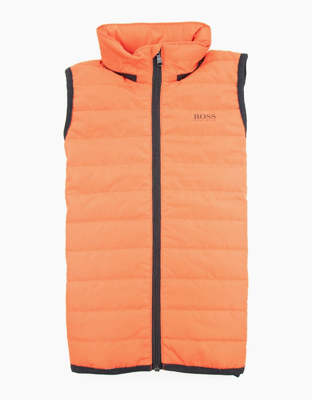 Hugo Boss Kids Concealed Hood Padded Gilet Spicy Orange 499, 3 of 2