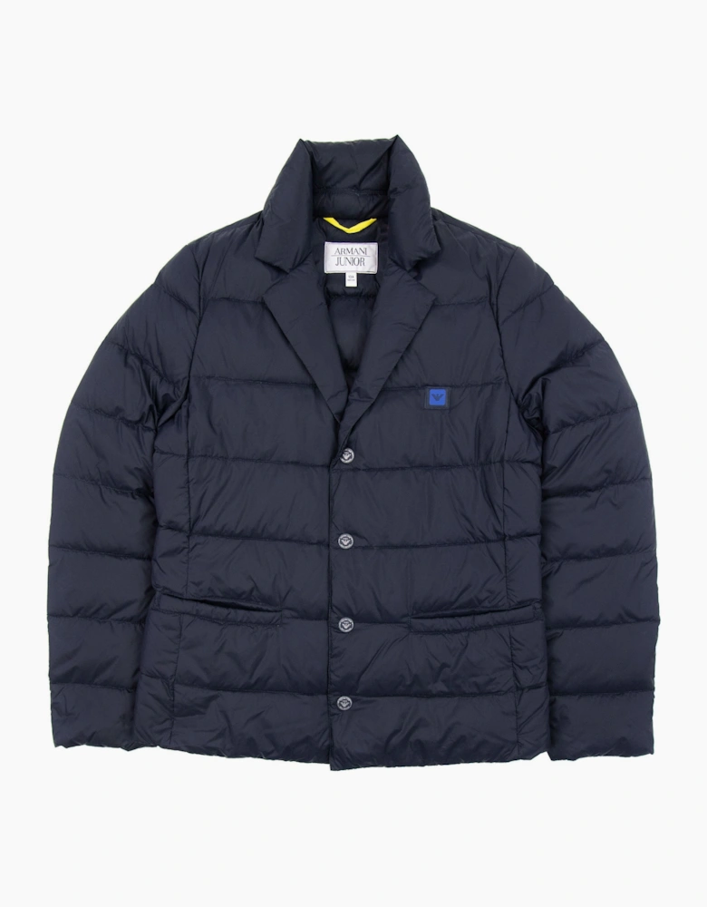 Armani Junior Padded Blazer Jacket Navy