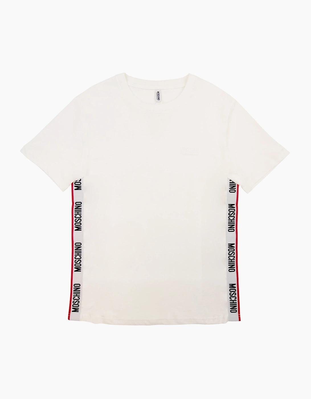 Moschino Underwear Chest Logo Tape T Shirt White 0001