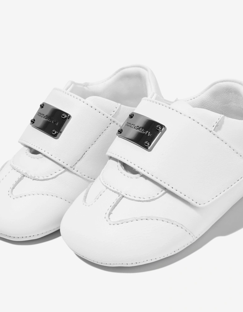 Dolce & Gabbana Baby Leather Pre-Walker Trainers in White