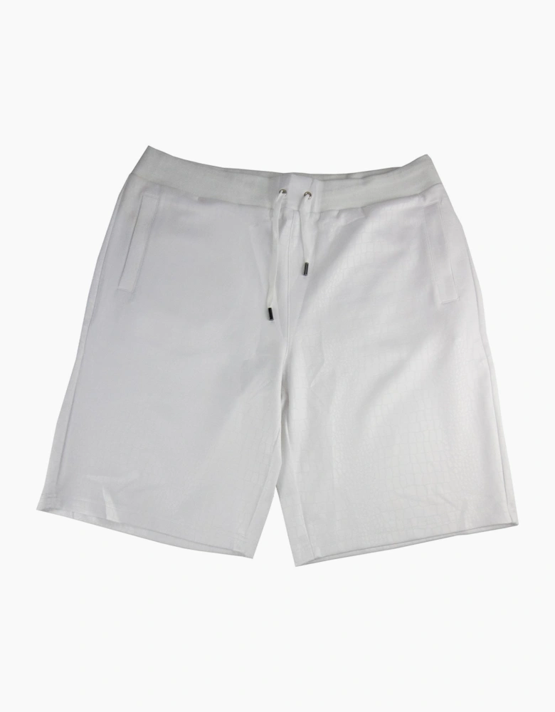 Versace Jeans Neoprene Scuba Metal Logo Shorts White