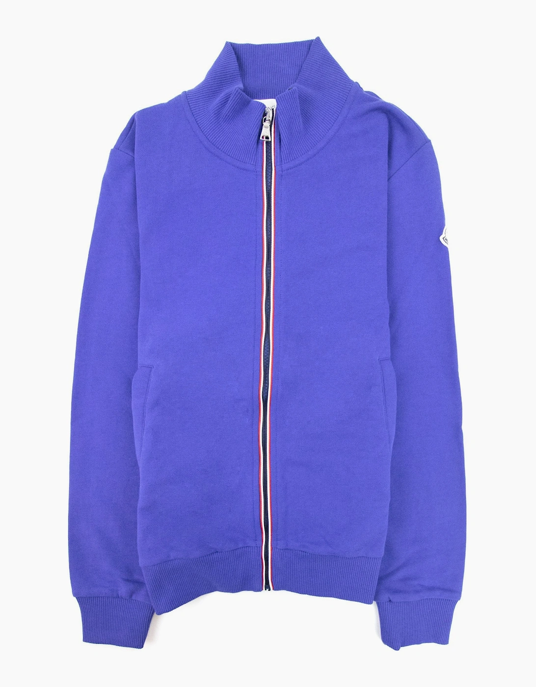 Moncler Junior Funnel Neck Zip Up Sweatshirt Blue, 3 of 2