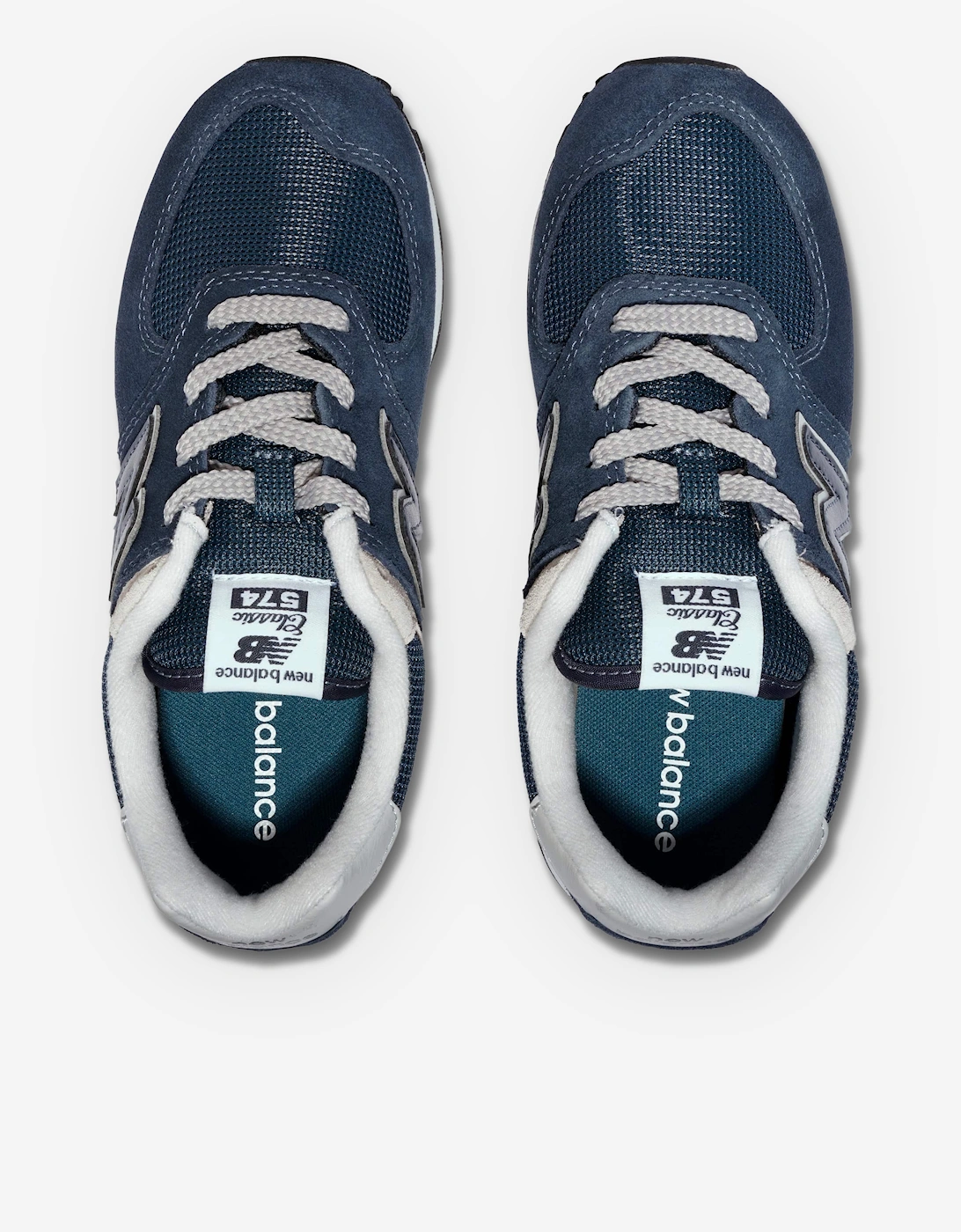 New Balance Kids 574 Lace Up Logo Trainers in Navy