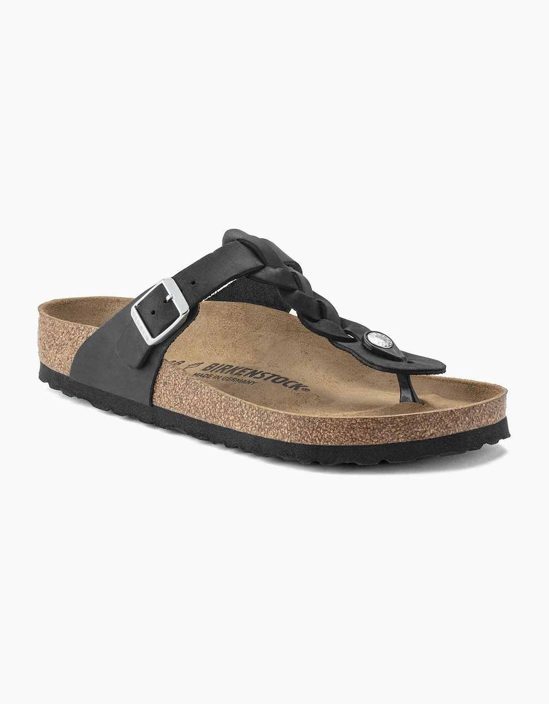 Birkenstock Gizeh Women's Black Braided Natural Oiled Leather Sandals  5.5/D Size Uk5.5 Eu39 Regular