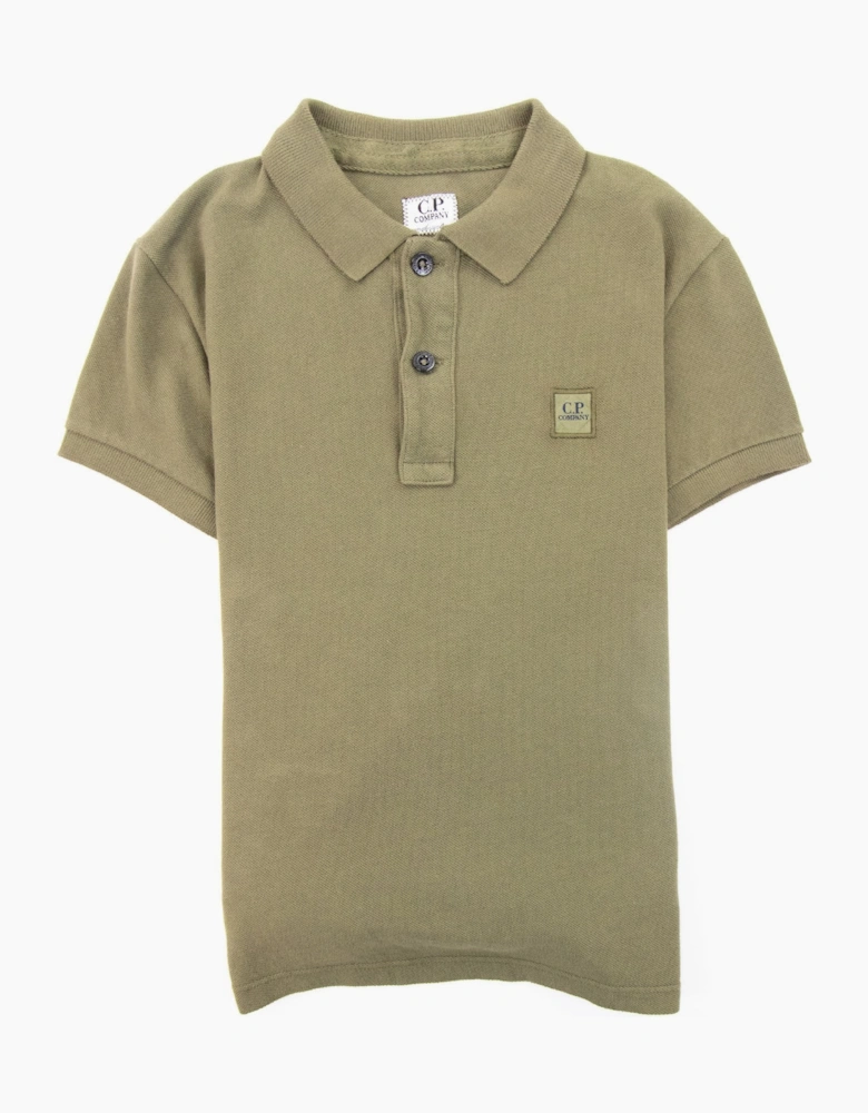 Cp Company Undersixteen Logo S/s Polo Shirt Khaki 659