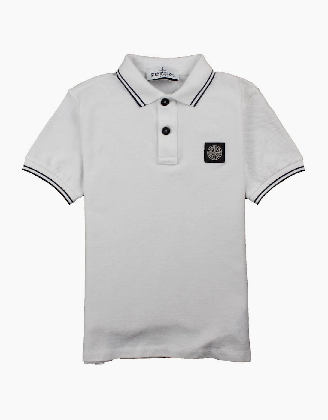 Stone Island Junior Twin Tipped Short Sleeve Polo White, 3 of 2