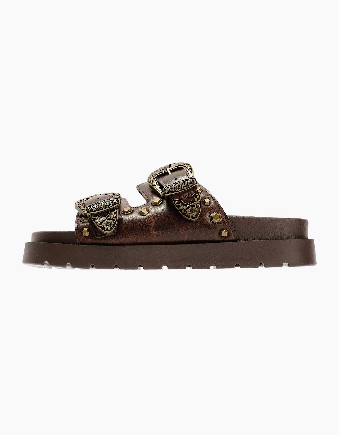 Buffalo Raya Ari West Leather Women's Brown Sandals