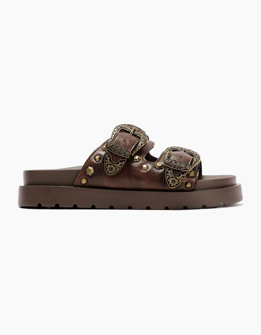 Buffalo Raya Ari West Leather Women's Brown Sandals
