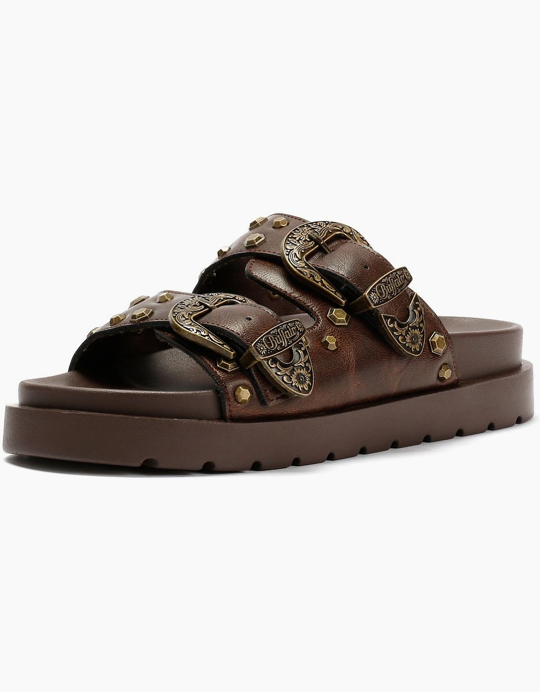 Buffalo Raya Ari West Leather Women's Brown Sandals