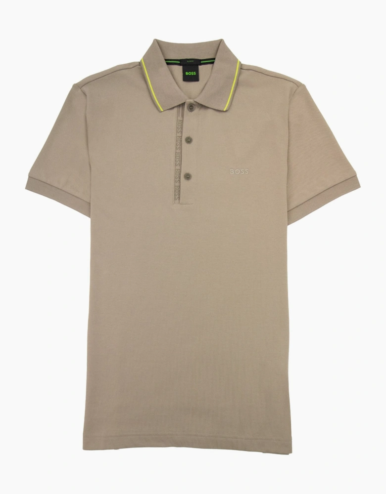 Hugo Boss Paule 4 Slim Fit Branded Placket Polo Beige 334