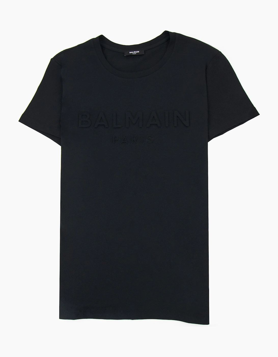 Balmain Embossed Balmain Paris Logo T Shirt Black 0pa