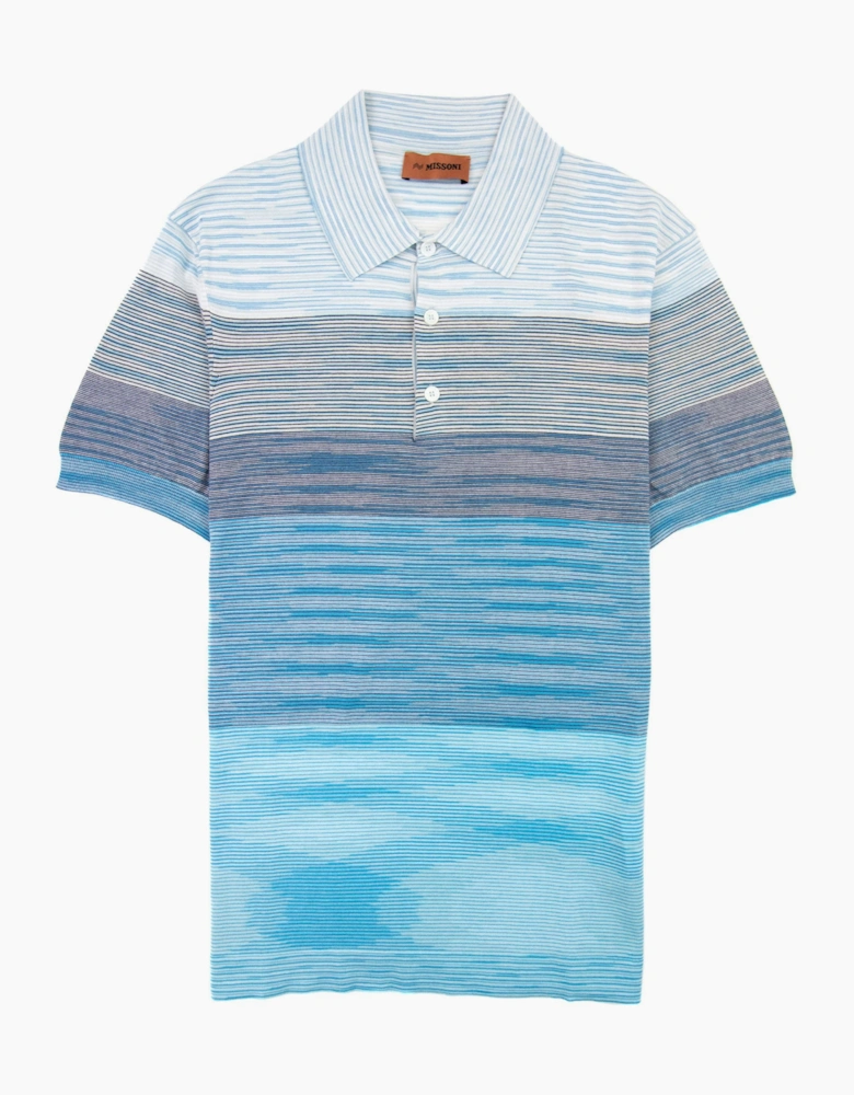 Missoni Degrade Striped S/s Polo Sky Multi S7294