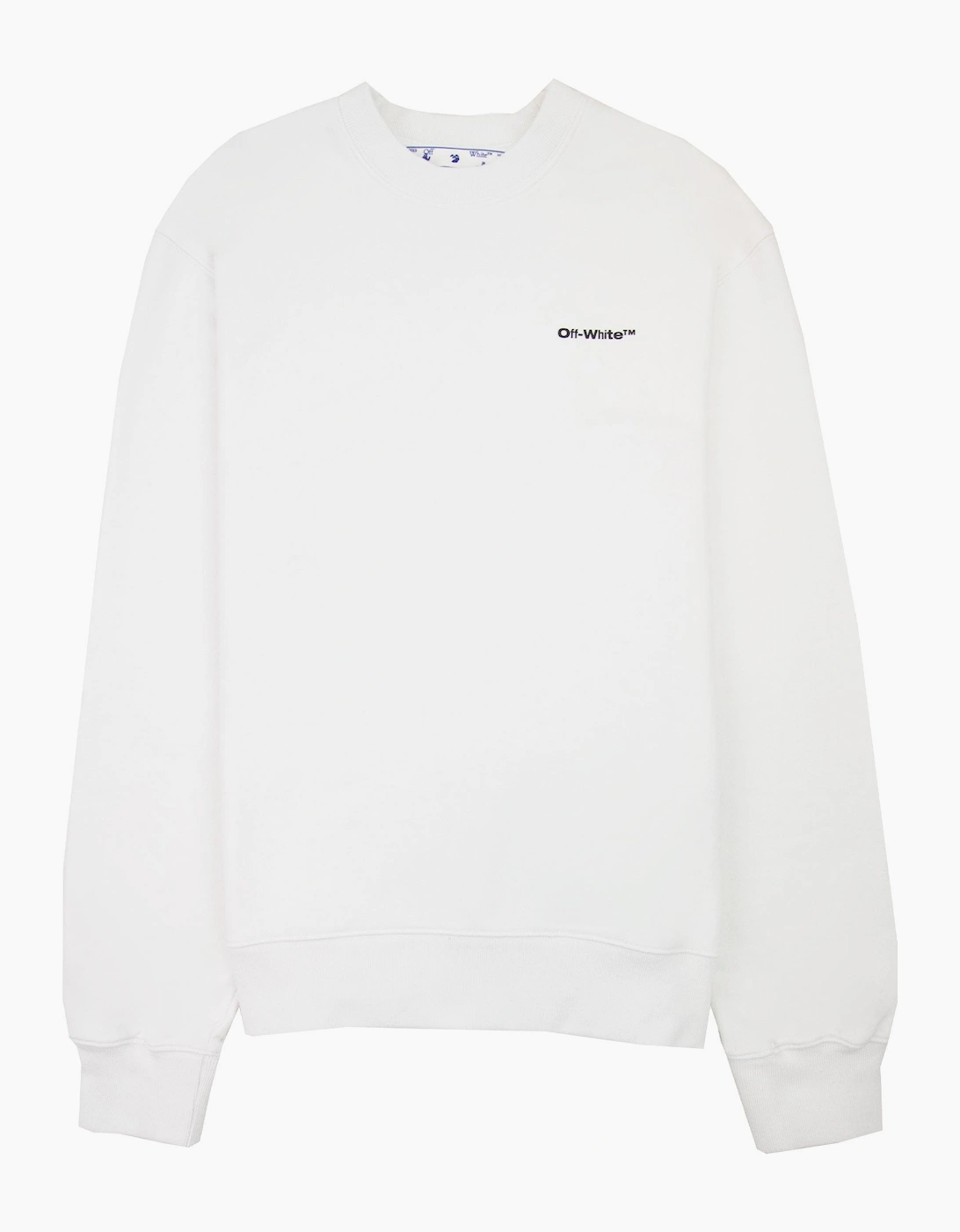 Off White Wave Outline Diag Slim Crewneck White