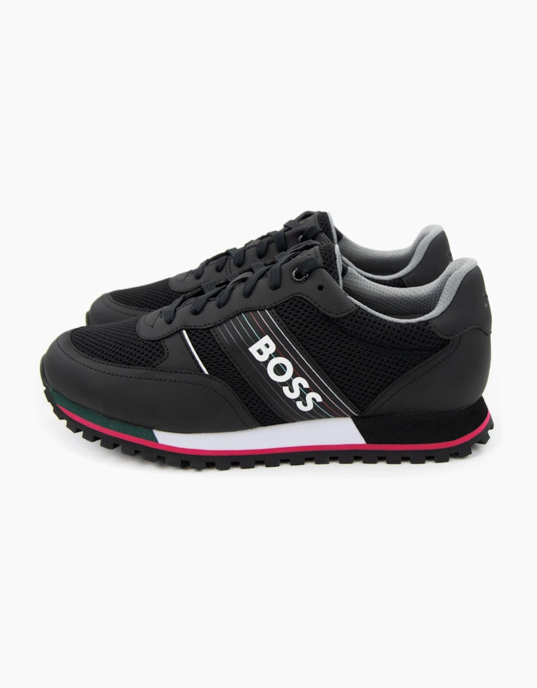 Hugo Boss Parkour Seasonal Logo Stripe Trainers Charcoal 016