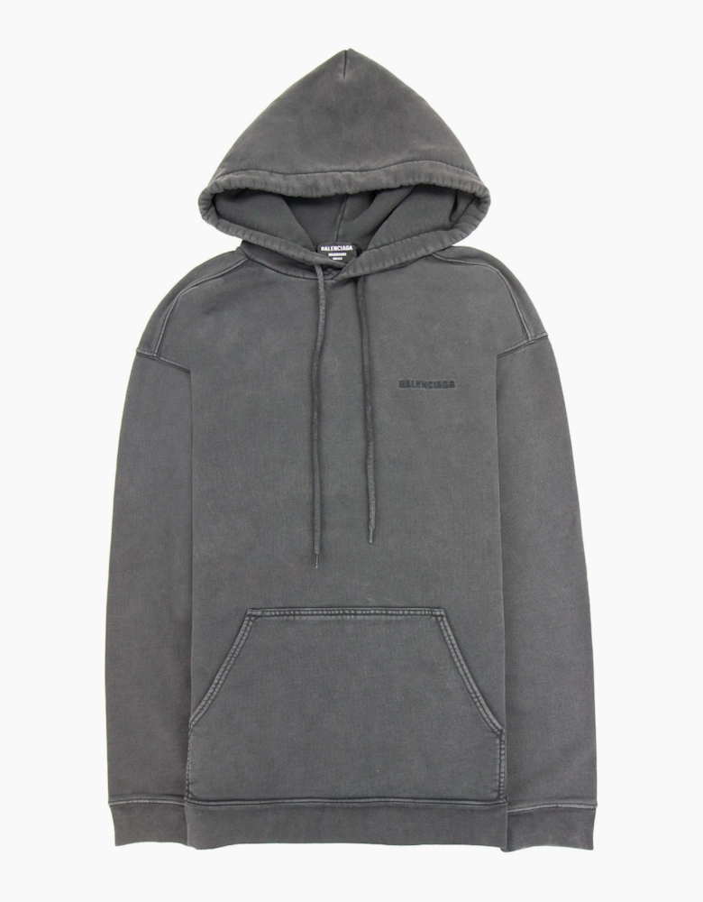 Balenciaga Dyed Pullover Hoody Dark Grey