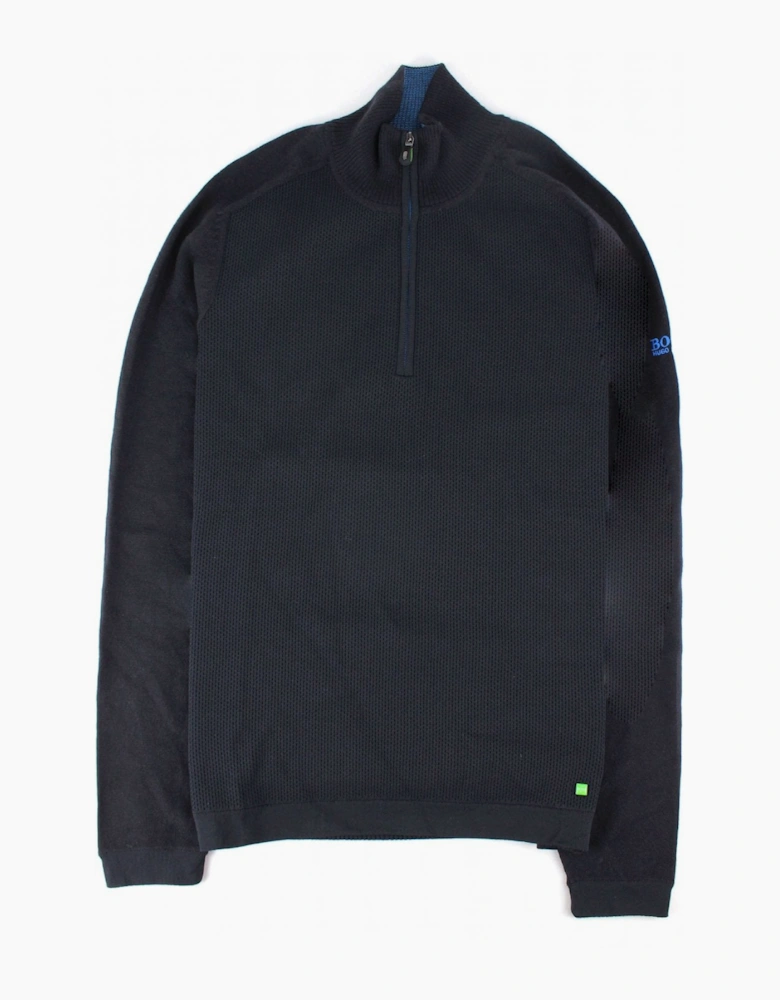 Hugo Boss Zor Quarter-zip Arm Logo Swatshirt Black