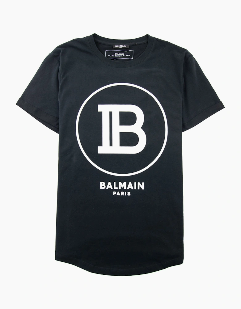 Balmain Printed Balmain Paris Logo T-Shirt Black/White
