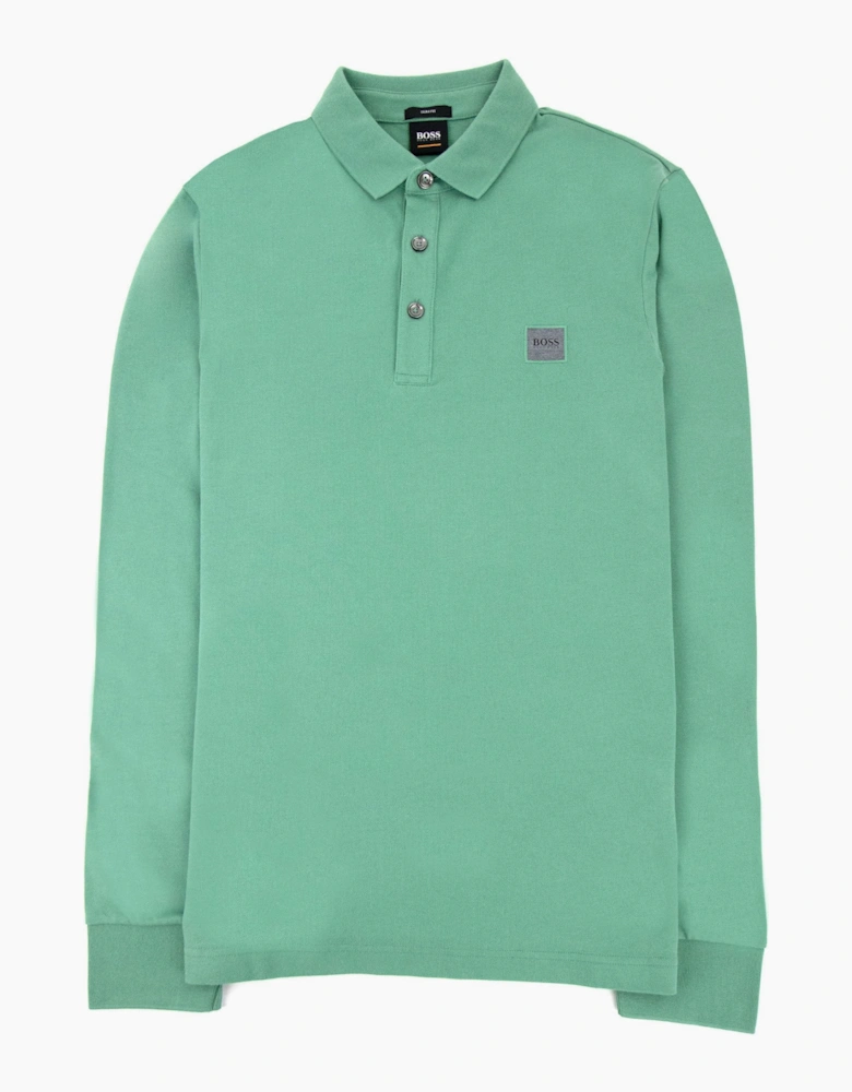 Hugo Boss Passerby L/s Patch Logo Polo Green