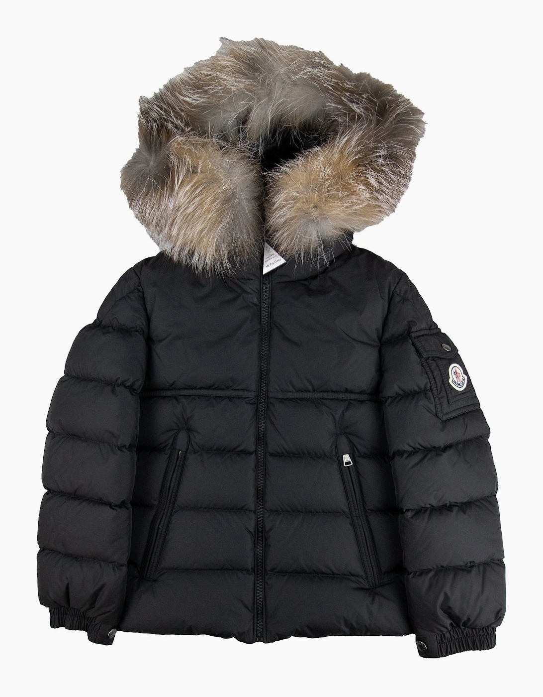 Moncler Junior New Byron Fur Coat Black, 5 of 4
