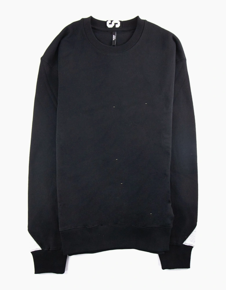 Versace Versus Back Tape Logo Crewneck Sweatshirt Black