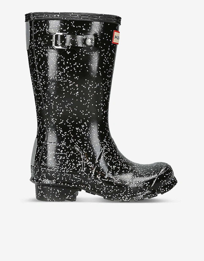 Hunter Girls Original Giant Glitter Wellingon Boots in Black