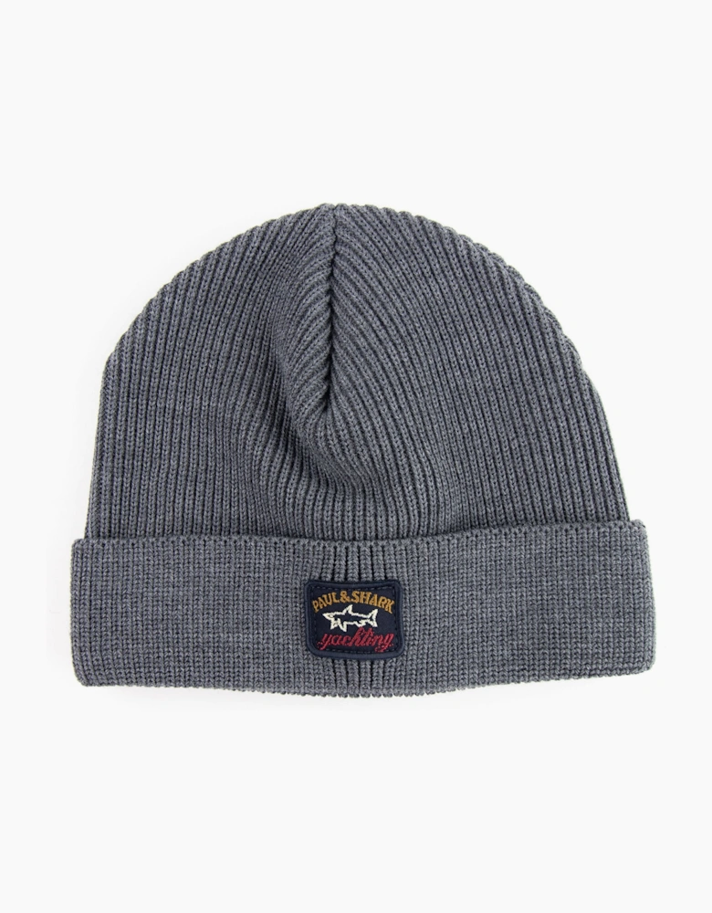 Paul And Shark Thin Ribbed Wool Hat Grey 664