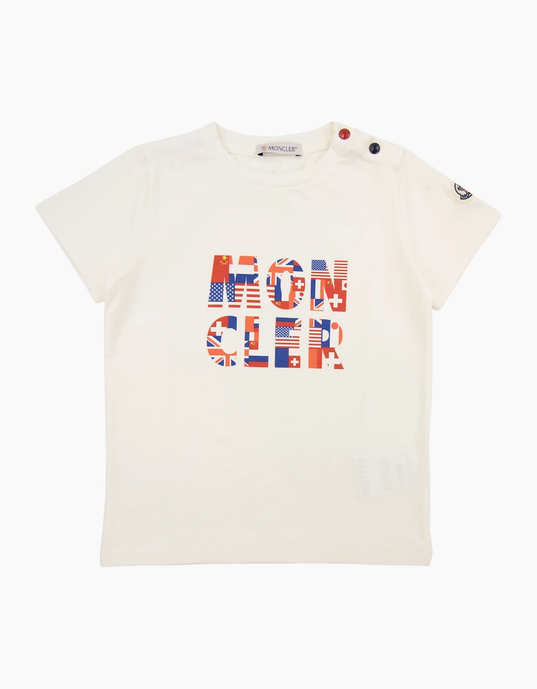 Moncler Junior Shoulder Button T-shirt White