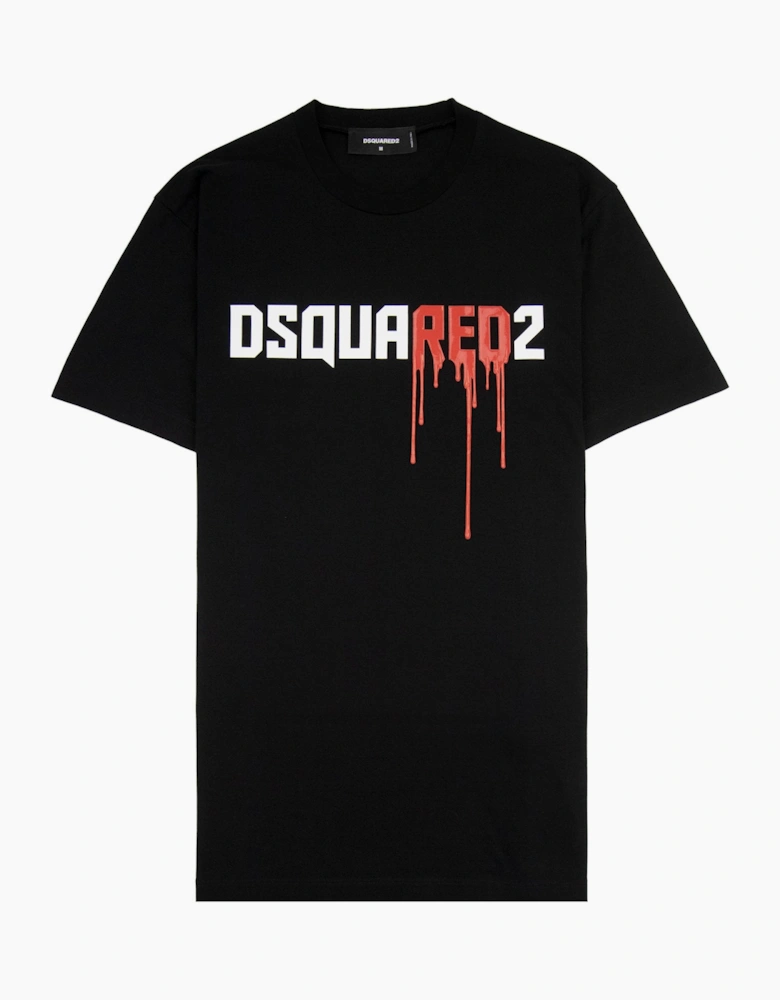 Dsquared2 Bloody Red Logo Cool Fit T Shirt Black 900