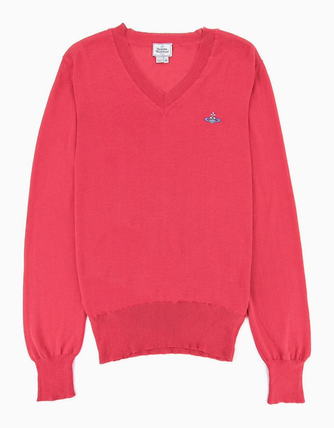 Vivienne Westwood V Neck Knitted Jumper Pink