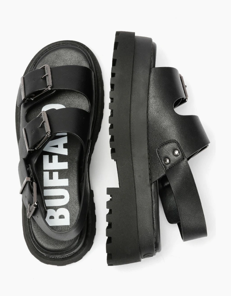 Buffalo Pluto Ari Women's Black Sandals