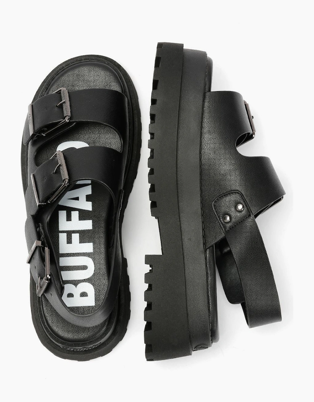 Buffalo Pluto Ari Women's Black Sandals