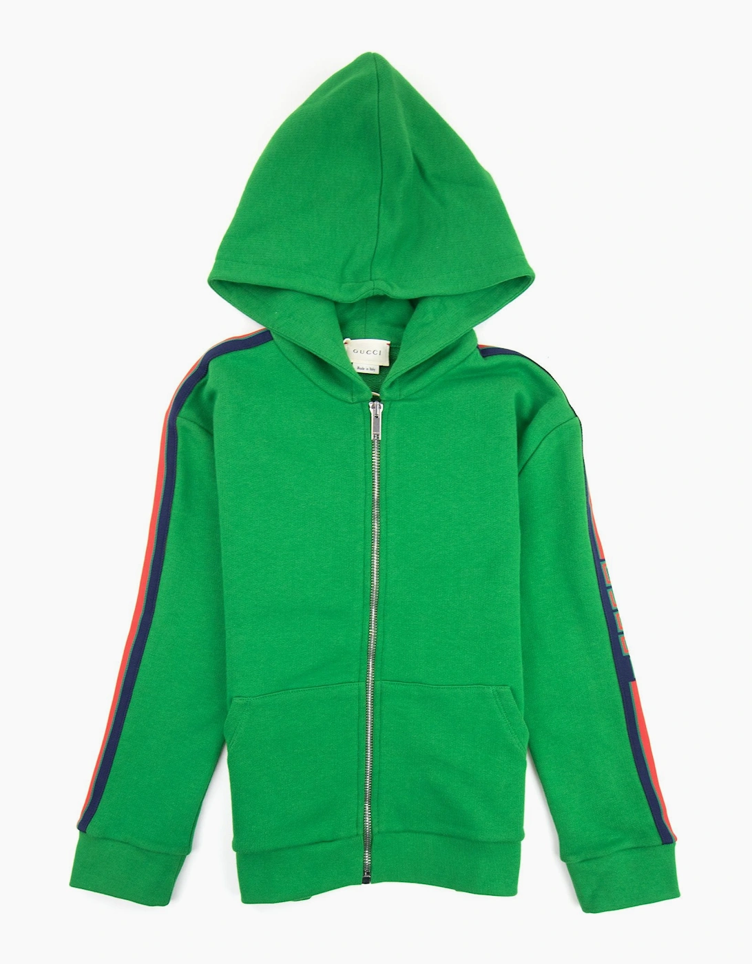 Gucci Gucci Junior Stripe Zip Up Hoody Green 3198 - Blue