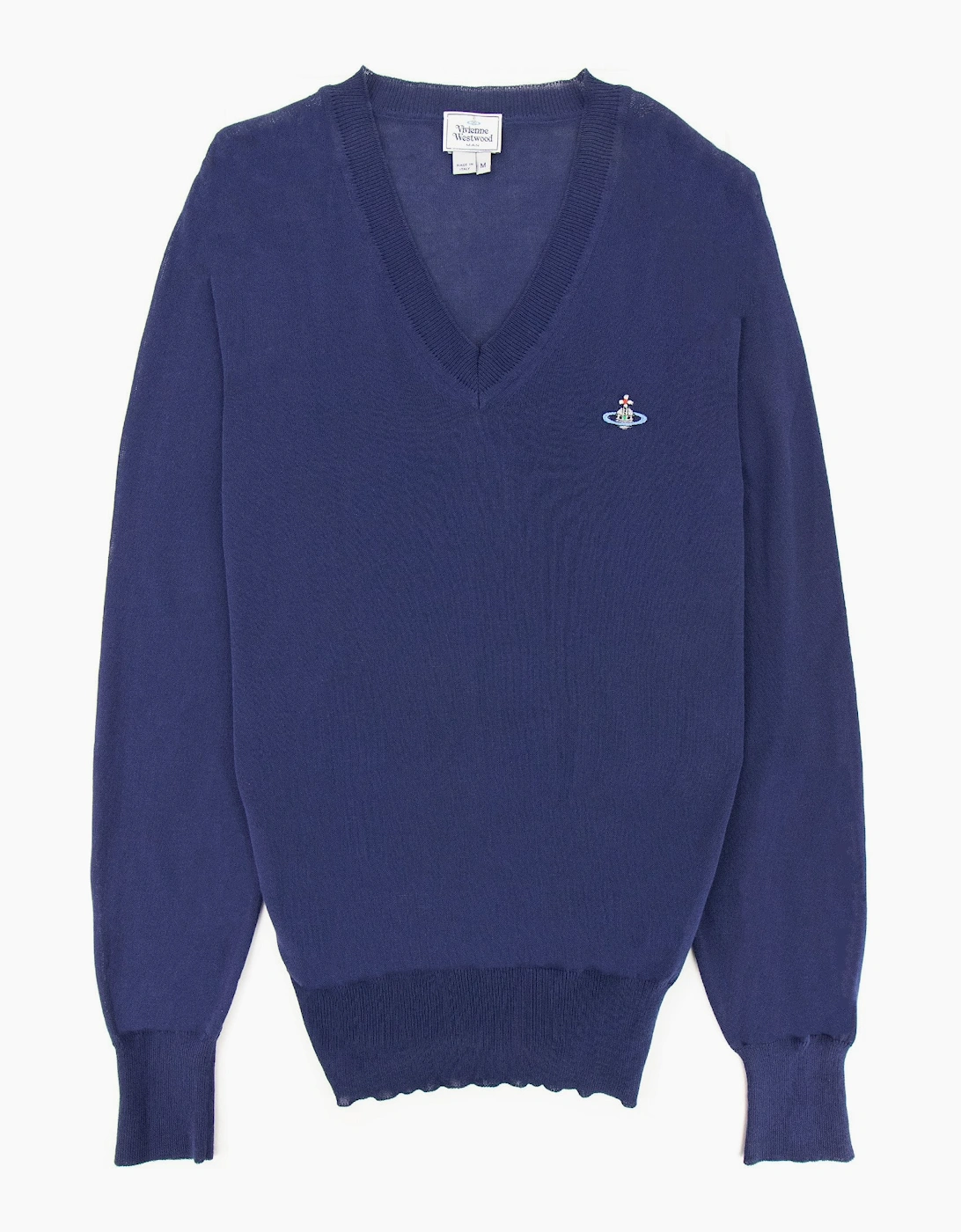 Vivienne Westwood V Neck Knitted Jumper Royal Blue