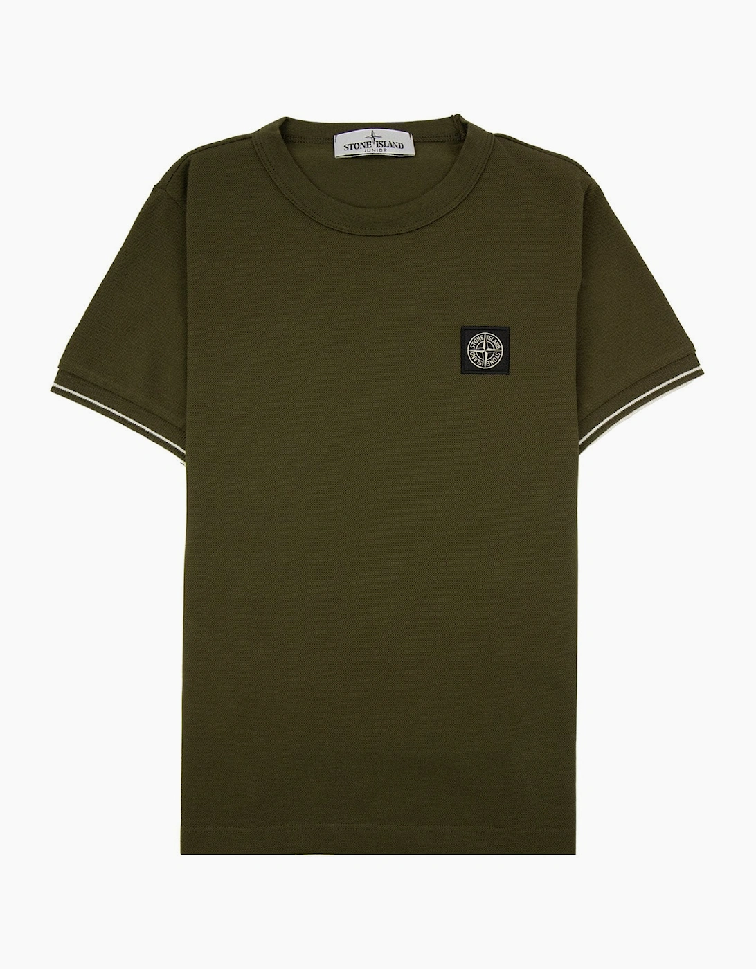 Stone Island Junior 2100001 Light Cotton Compass Patch T Shirt Khaki V0054